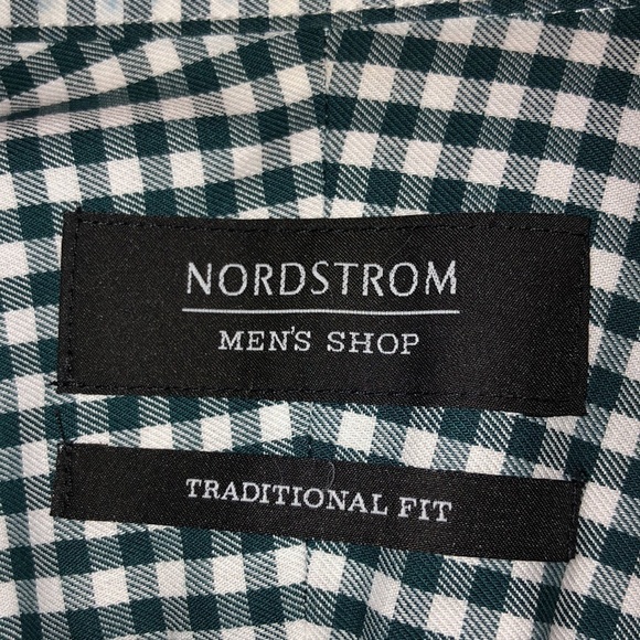 Men’s Non-Iron 100% Cotton Traditional Fit Green and White Gingham Check Shirt - Picture 9 of 12